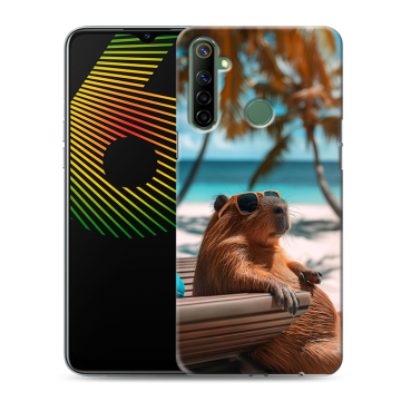 Силиконовый чехол на Realme 6i с принтом Капибара Силиконовый чехол на Realme 6i с принтом Капибара