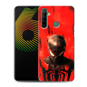Силиконовый чехол на Realme 6i с принтом человек паук spiderman Силиконовый чехол на Realme 6i с принтом человек паук spiderman