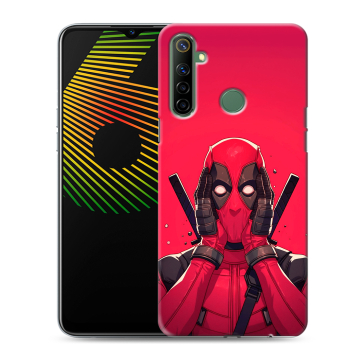 Силиконовый чехол на Realme 6i с принтом Дедпул Deadpool Силиконовый чехол на Realme 6i с принтом Дедпул Deadpool