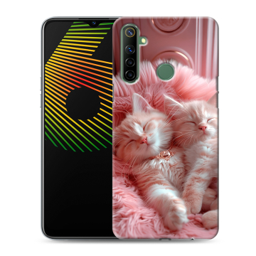 Силиконовый чехол на Realme 6i с принтом котята котики Силиконовый чехол на Realme 6i с принтом котята котики