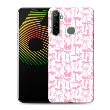Силиконовый чехол на Realme 6i с принтом Розовые бантики Силиконовый чехол на Realme 6i с принтом Розовые бантики