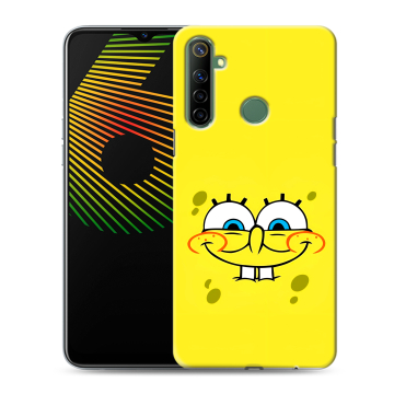 Силиконовый чехол на Realme 6i с принтом спанчбоб спанч боб