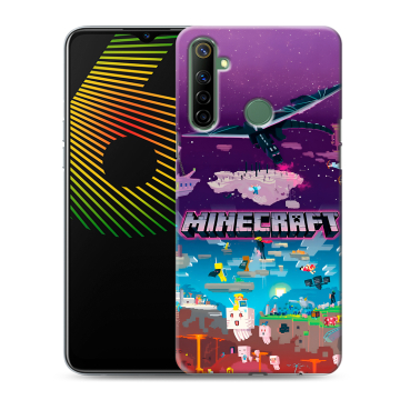 Силиконовый чехол на Realme 6i с принтом Майнкрафт Minecraft Силиконовый чехол на Realme 6i с принтом Майнкрафт Minecraft