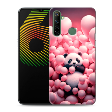 Силиконовый чехол на Realme 6i с принтом Панда Силиконовый чехол на Realme 6i с принтом Панда