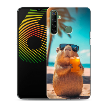 Силиконовый чехол на Realme 6i с принтом Капибара