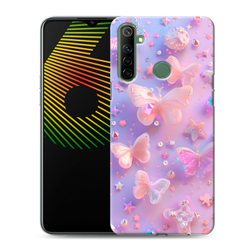 Силиконовый чехол на Realme 6i с принтом Бабочки