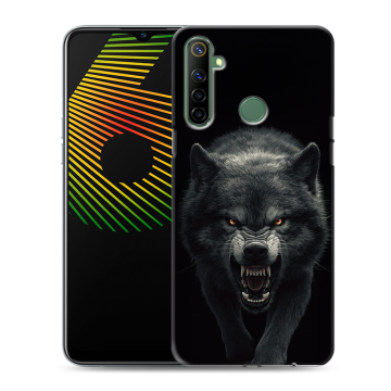 Силиконовый чехол на Realme 6i с принтом Волк Силиконовый чехол на Realme 6i с принтом Волк