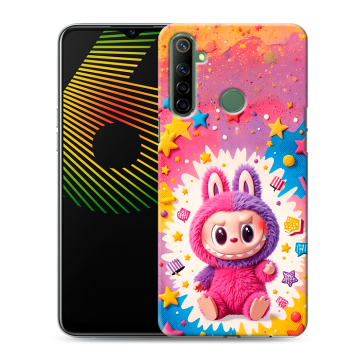 Силиконовый чехол на Realme 6i с принтом Labubu Лабубу Силиконовый чехол на Realme 6i с принтом Labubu Лабубу