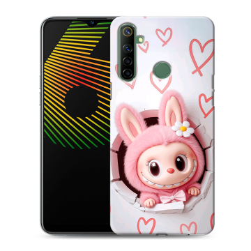 Силиконовый чехол на Realme 6i с принтом Labubu Лабубу