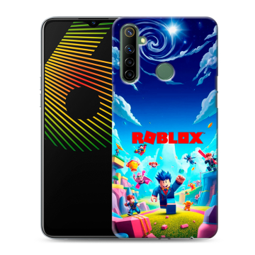 Силиконовый чехол на Realme 6i с принтом Roblox Роблокс Силиконовый чехол на Realme 6i с принтом Roblox Роблокс