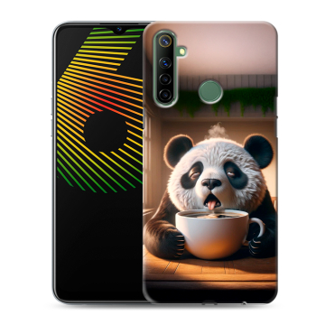 Силиконовый чехол на Realme 6i с принтом смешная панда Силиконовый чехол на Realme 6i с принтом смешная панда