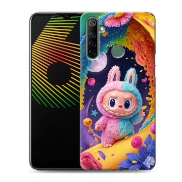 Силиконовый чехол на Realme 6i с принтом Labubu Лабубу Силиконовый чехол на Realme 6i с принтом Labubu Лабубу