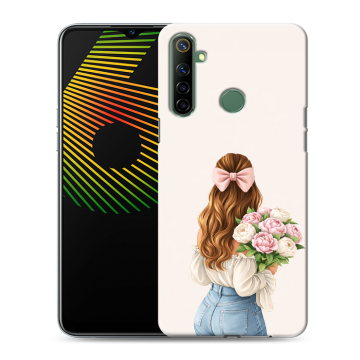 Силиконовый чехол на Realme 6i с принтом женский Силиконовый чехол на Realme 6i с принтом женский