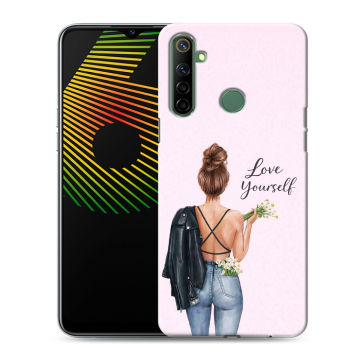 Силиконовый чехол на Realme 6i с принтом женский Силиконовый чехол на Realme 6i с принтом женский
