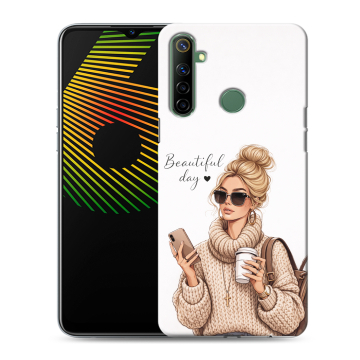 Силиконовый чехол на Realme 6i с принтом женский Силиконовый чехол на Realme 6i с принтом женский