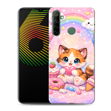 Силиконовый чехол на Realme 6i с принтом для девочек Силиконовый чехол на Realme 6i с принтом для девочек