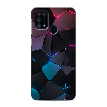 Силиконовый чехол на Samsung Galaxy M31 с принтом Геометрия неона