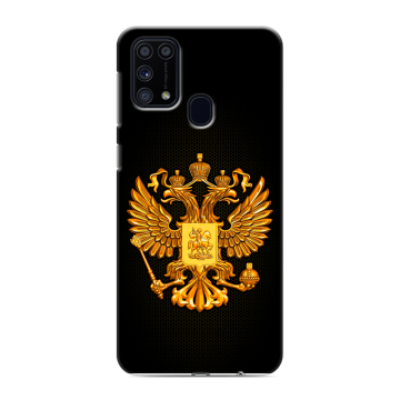 Силиконовый чехол на Samsung Galaxy M31 с принтом Герб России желтый Силиконовый чехол на Samsung Galaxy M31 с принтом Герб России желтый