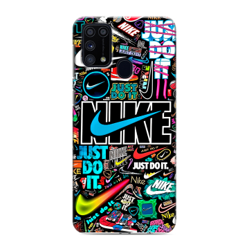 Силиконовый чехол на Samsung Galaxy M31 с принтом найк nike черный Силиконовый чехол на Samsung Galaxy M31 с принтом найк nike черный