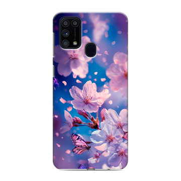 Силиконовый чехол на Samsung Galaxy M31 с принтом цветы бабочки Силиконовый чехол на Samsung Galaxy M31 с принтом цветы бабочки
