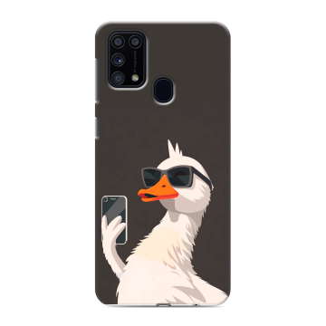 Силиконовый чехол на Samsung Galaxy M31 с принтом утка в очках Силиконовый чехол на Samsung Galaxy M31 с принтом утка в очках