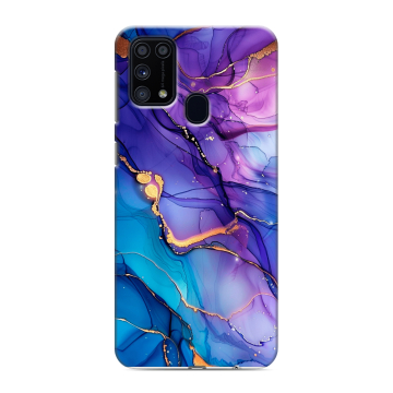 Силиконовый чехол на Samsung Galaxy M31 с принтом синий мрамор Силиконовый чехол на Samsung Galaxy M31 с принтом синий мрамор