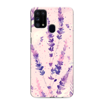 Силиконовый чехол на Samsung Galaxy M31 с принтом цветы лаванда Силиконовый чехол на Samsung Galaxy M31 с принтом цветы лаванда