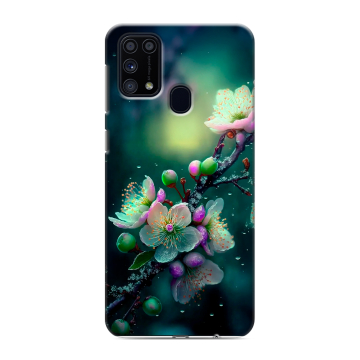 Силиконовый чехол на Samsung Galaxy M31 с принтом Цветы и мрамор