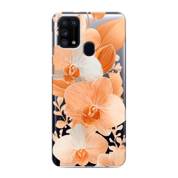 Силиконовый чехол на Samsung Galaxy M31 с принтом Бежевые цветы Силиконовый чехол на Samsung Galaxy M31 с принтом Бежевые цветы