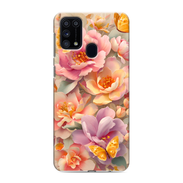Силиконовый чехол на Samsung Galaxy M31 с принтом Цветы и бабочки Силиконовый чехол на Samsung Galaxy M31 с принтом Цветы и бабочки