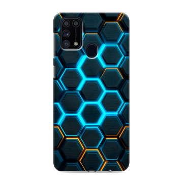 Силиконовый чехол на Samsung Galaxy M31 с принтом Неоновые соты Силиконовый чехол на Samsung Galaxy M31 с принтом Неоновые соты