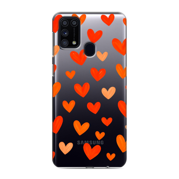Силиконовый чехол на Samsung Galaxy M31 с принтом Сердечки Силиконовый чехол на Samsung Galaxy M31 с принтом Сердечки