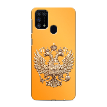 Силиконовый чехол на Samsung Galaxy M31 с принтом Герб Флаг России Силиконовый чехол на Samsung Galaxy M31 с принтом Герб Флаг России
