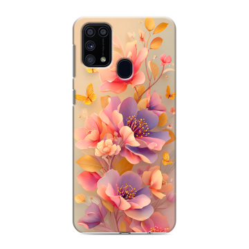 Силиконовый чехол на Samsung Galaxy M31 с принтом Цветы и бабочки Силиконовый чехол на Samsung Galaxy M31 с принтом Цветы и бабочки