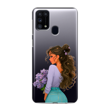 Силиконовый чехол на Samsung Galaxy M31 с принтом девушка цветы Силиконовый чехол на Samsung Galaxy M31 с принтом девушка цветы