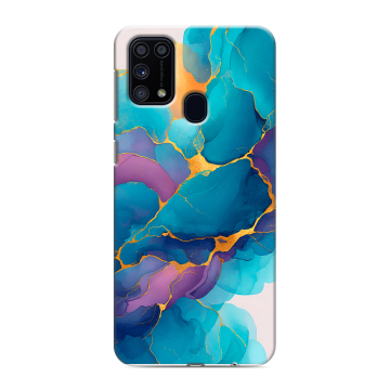 Силиконовый чехол на Samsung Galaxy M31 с принтом Мрамор блестки Силиконовый чехол на Samsung Galaxy M31 с принтом Мрамор блестки