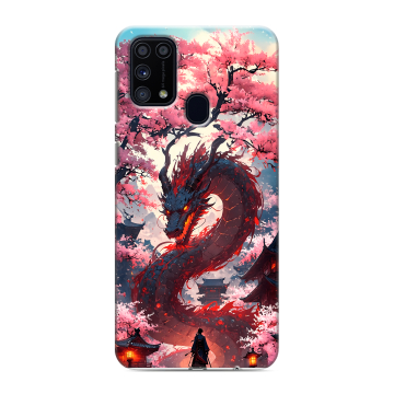 Силиконовый чехол на Samsung Galaxy M31 с принтом Дракон Японский Силиконовый чехол на Samsung Galaxy M31 с принтом Дракон Японский