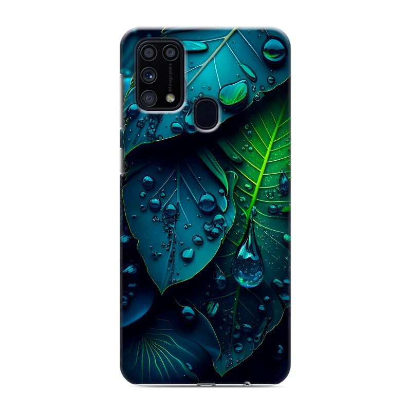 Силиконовый противоударный чехол на Samsung Galaxy M31 с принтом Листья Силиконовый противоударный чехол на Samsung Galaxy M31 с принтом Листья