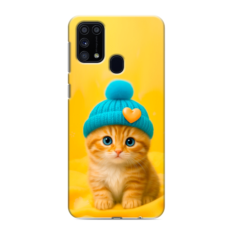 Силиконовый чехол на Samsung Galaxy M31 с принтом Котенок в шапке Силиконовый чехол на Samsung Galaxy M31 с принтом Котенок в шапке