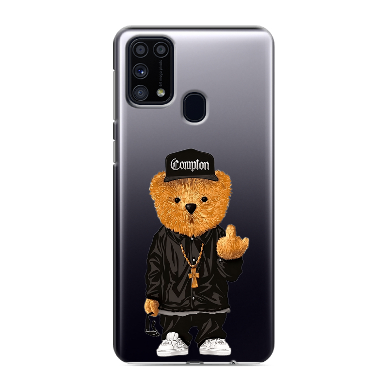 Силиконовый противоударный чехол на Samsung Galaxy M31 с принтом Плюшевый медведь Силиконовый противоударный чехол на Samsung Galaxy M31 с принтом Плюшевый медведь