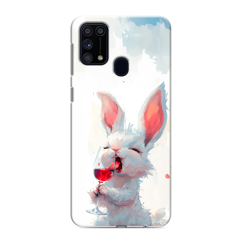 Силиконовый противоударный чехол на Samsung Galaxy M31 с принтом кролик зайчик Силиконовый противоударный чехол на Samsung Galaxy M31 с принтом кролик зайчик