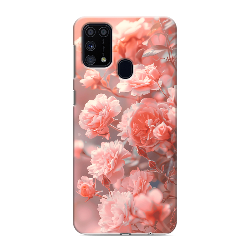 Силиконовый противоударный чехол на Samsung Galaxy M31 с принтом Розы цветы Силиконовый противоударный чехол на Samsung Galaxy M31 с принтом Розы цветы