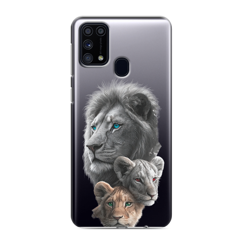 Силиконовый противоударный чехол на Samsung Galaxy M31 с принтом Львы Силиконовый противоударный чехол на Samsung Galaxy M31 с принтом Львы