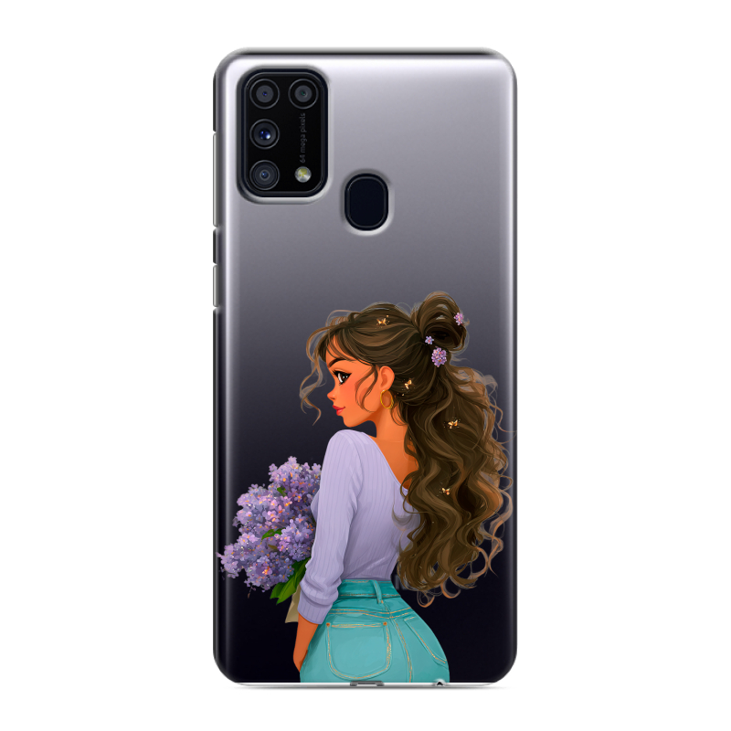 Силиконовый чехол на Samsung Galaxy M31 с принтом девушка цветы Силиконовый чехол на Samsung Galaxy M31 с принтом девушка цветы