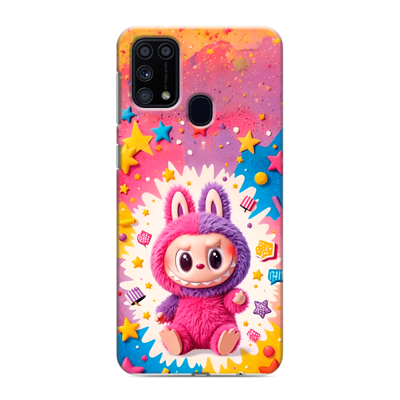 Силиконовый противоударный чехол на Samsung Galaxy M31 с принтом Labubu Лабубу Силиконовый противоударный чехол на Samsung Galaxy M31 с принтом Labubu Лабубу