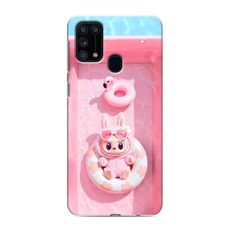 Силиконовый противоударный чехол на Samsung Galaxy M31 с принтом Labubu Лабубу Силиконовый противоударный чехол на Samsung Galaxy M31 с принтом Labubu Лабубу