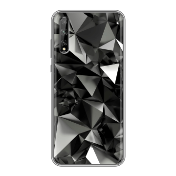 Силиконовый чехол на Huawei Y8p с принтом Черные кристаллы Силиконовый чехол на Huawei Y8p с принтом Черные кристаллы