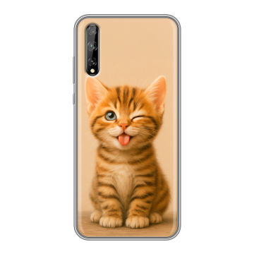 Силиконовый чехол на Huawei Y8p с принтом котенок Силиконовый чехол на Huawei Y8p с принтом котенок