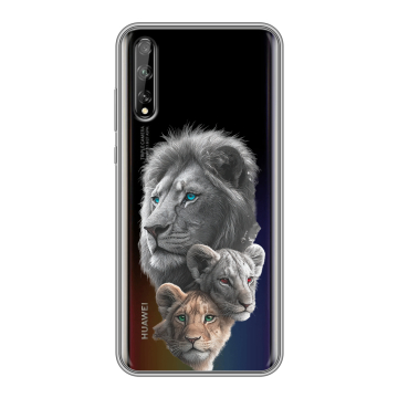 Силиконовый чехол на Huawei Y8p с принтом Львы
