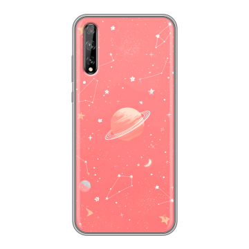 Силиконовый чехол на Huawei Y8p с принтом Розовый космос